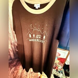 Wanderlust Womens Brown T-Shirt